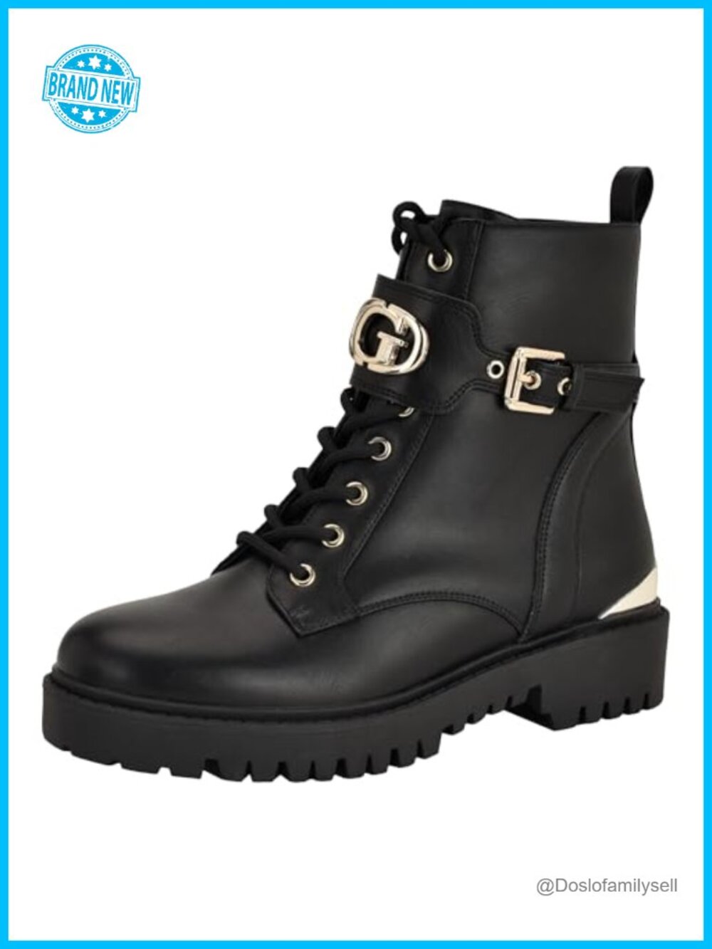 Combat Booties PU Leather Lug Sole Ankle Boots